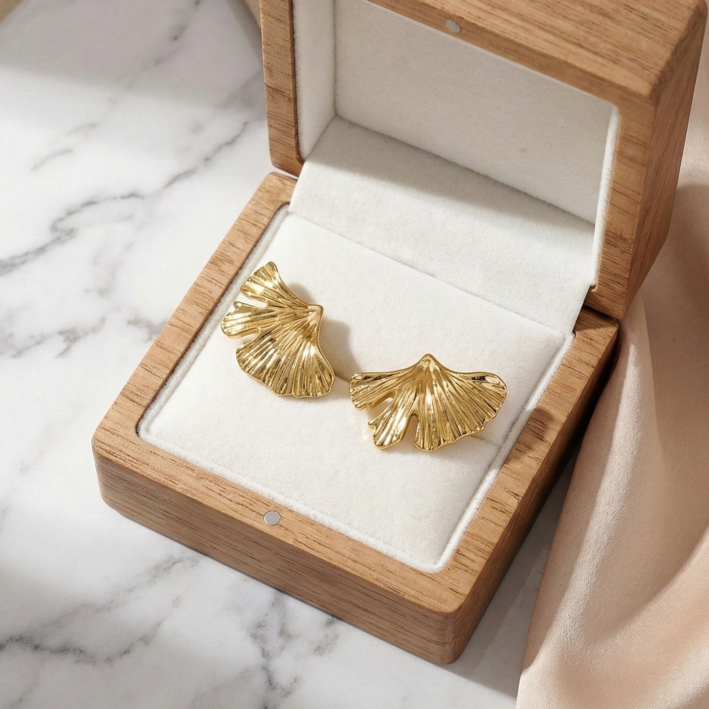 Ginkgo Fan Studs