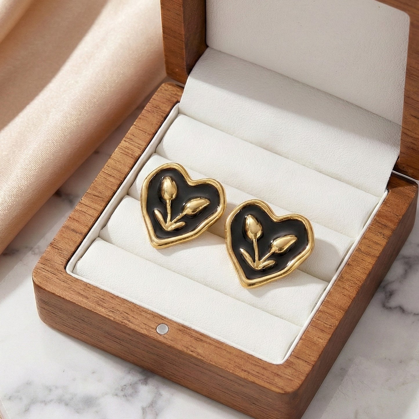 Blooming Heart Studs