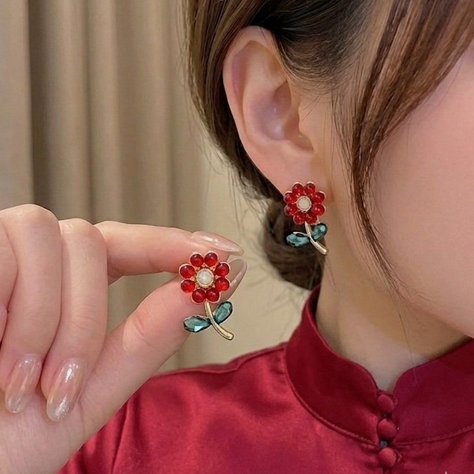 Ruby Blossom Studs