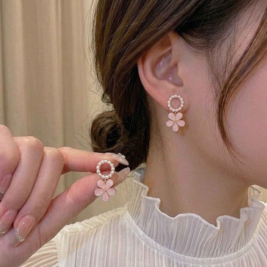 Apricot Bloom Hoops