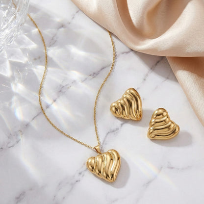 Golden Wave Heart Set