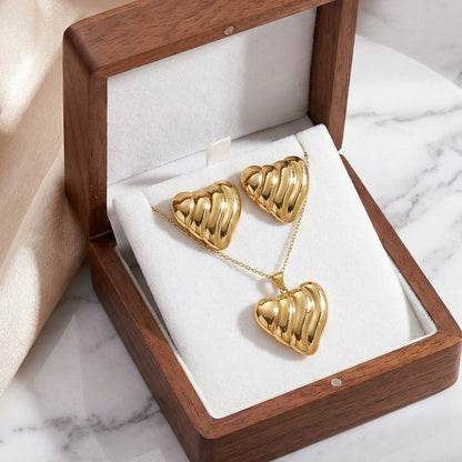 Golden Wave Heart Set