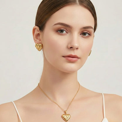 Golden Wave Heart Set