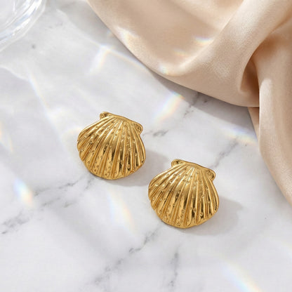 Golden Scallop Studs