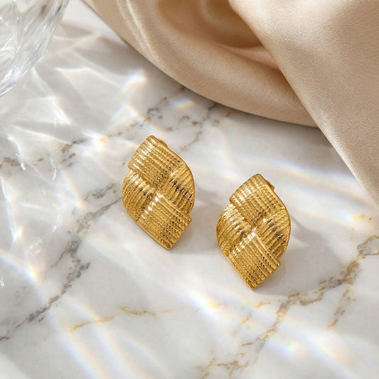Golden Ripple Studs