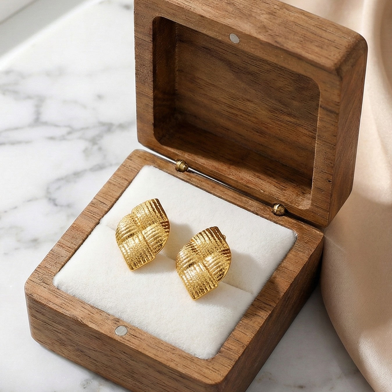 Golden Ripple Studs