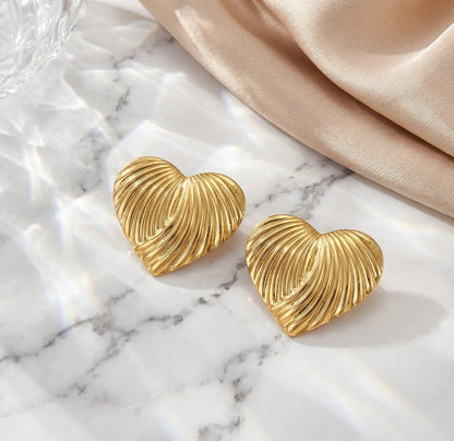 Ripple Heart Studs