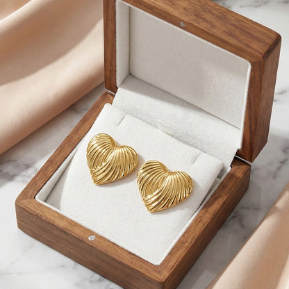 Ripple Heart Studs