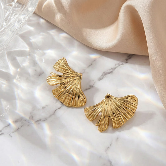 Ginkgo Fan Studs