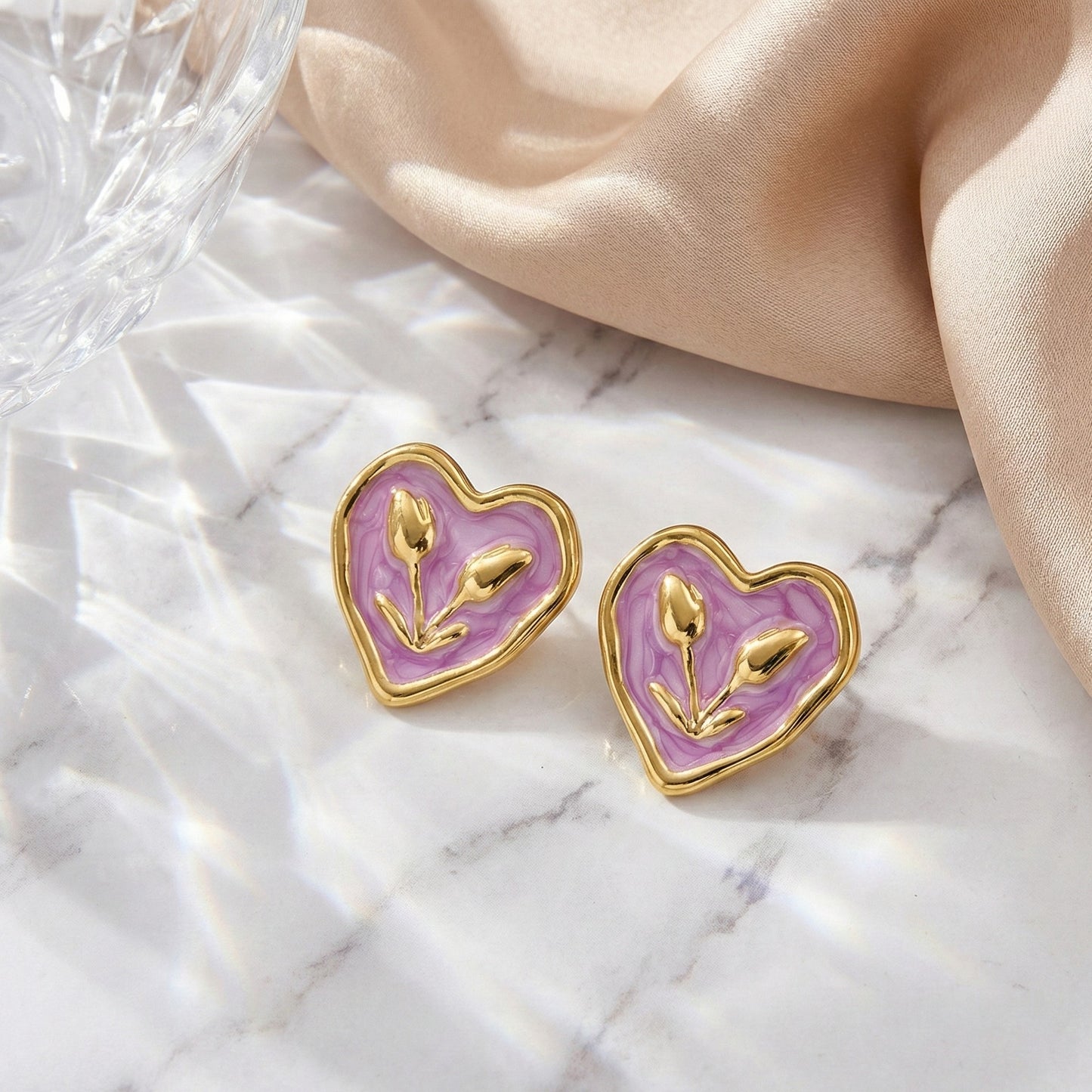 Blooming Heart Studs