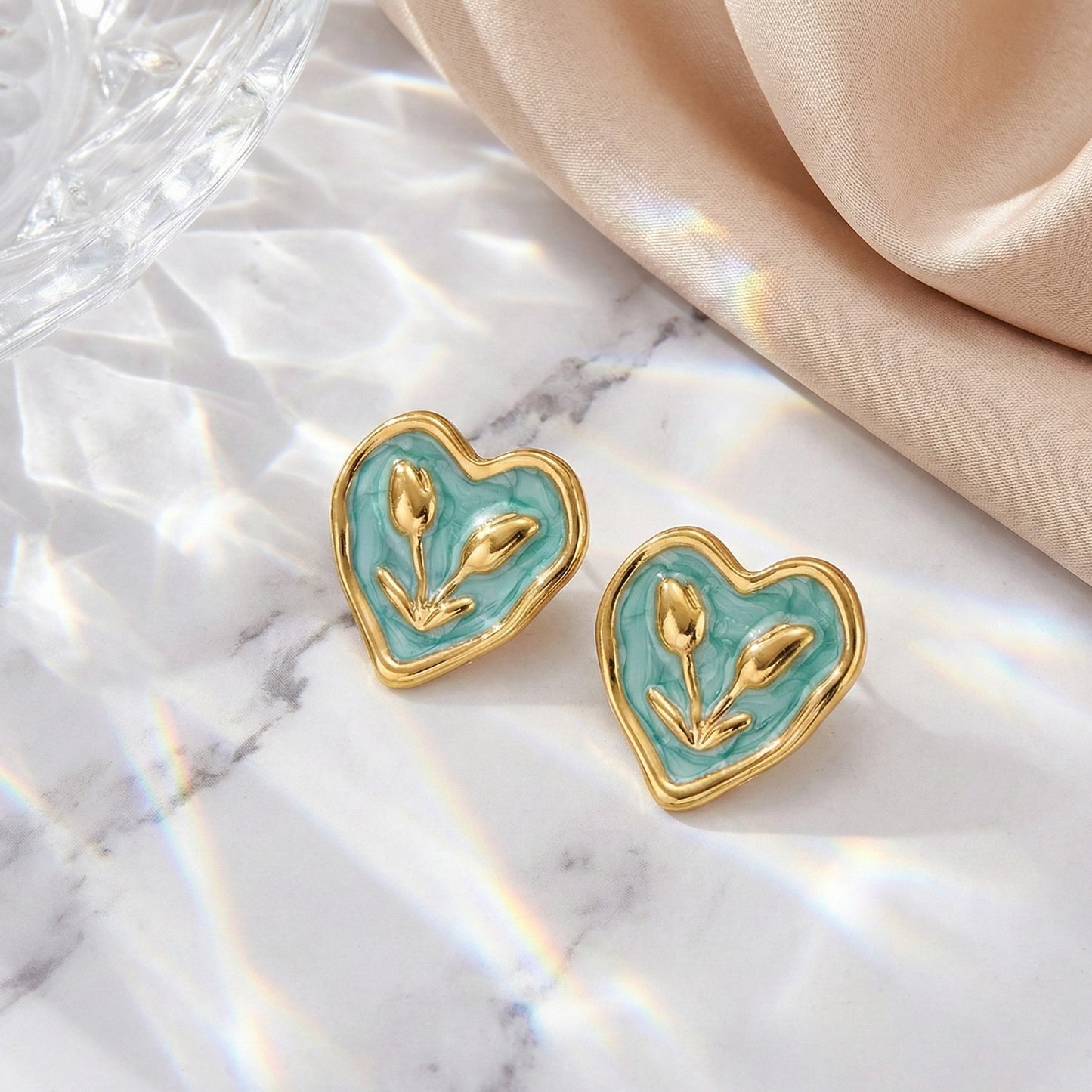 Blooming Heart Studs