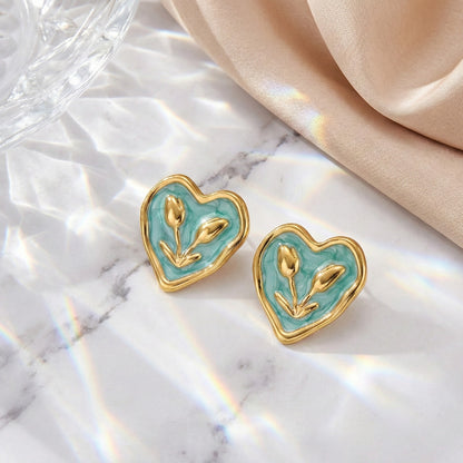 Blooming Heart Studs