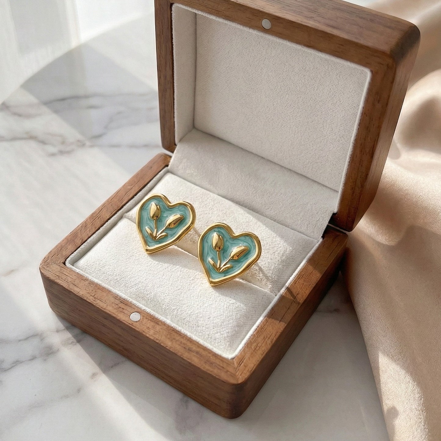 Blooming Heart Studs