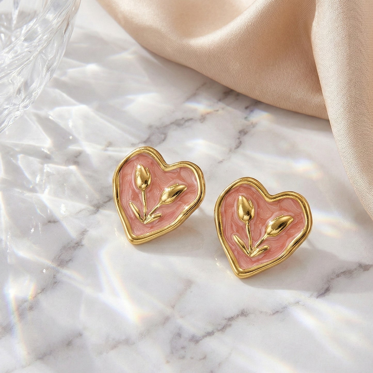 Blooming Heart Studs