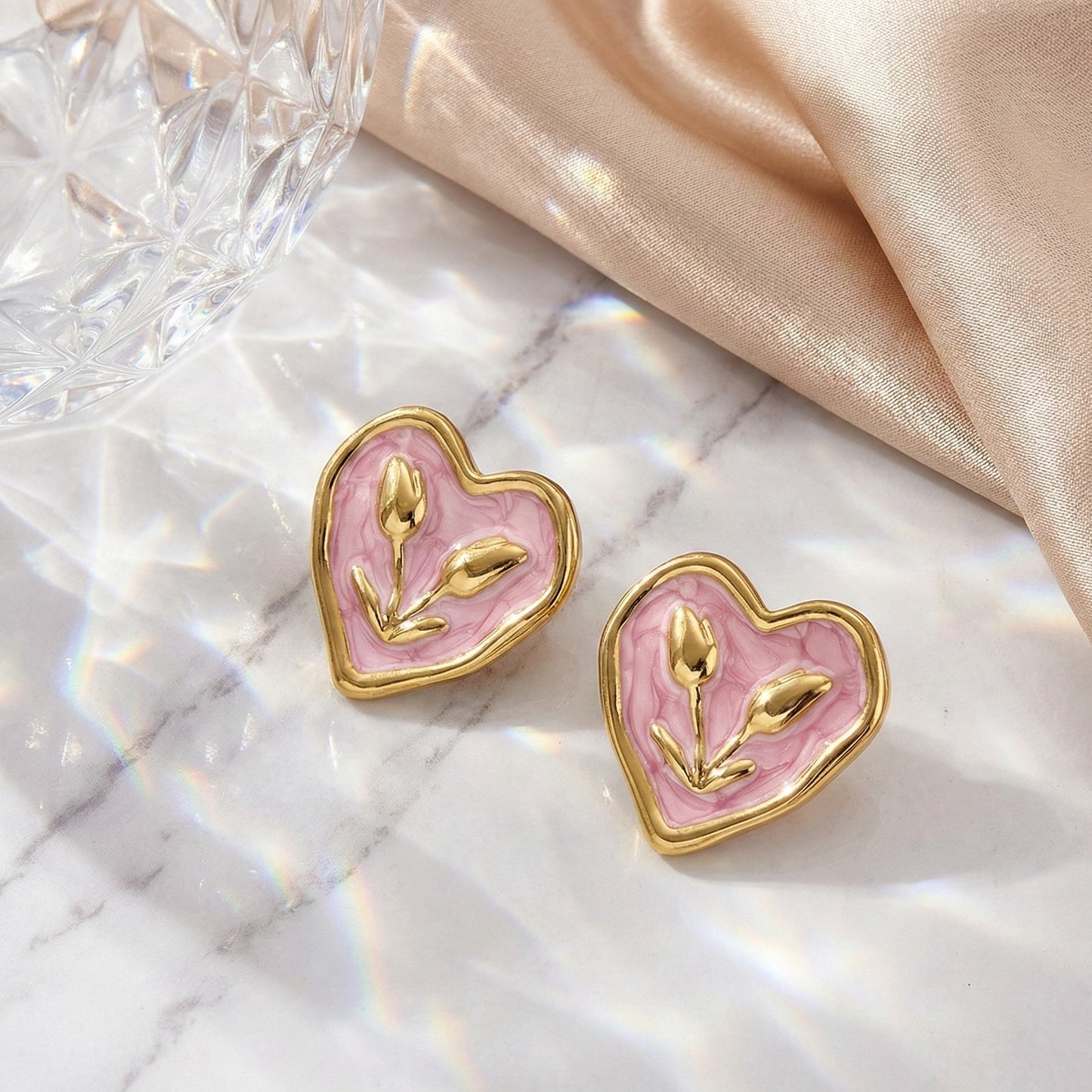 Blooming Heart Studs