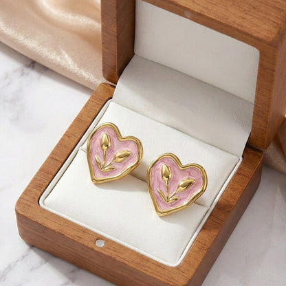 Blooming Heart Studs