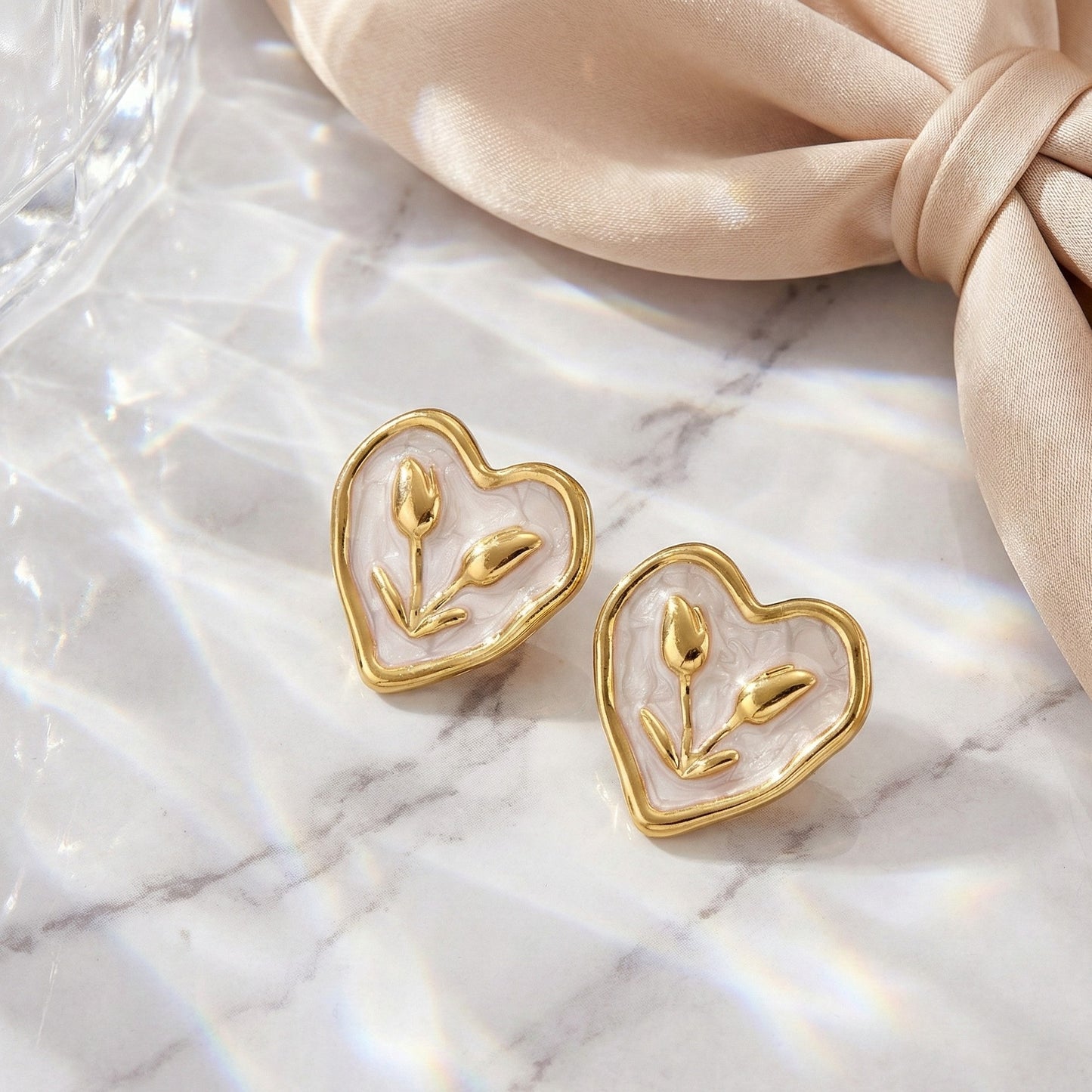 Blooming Heart Studs