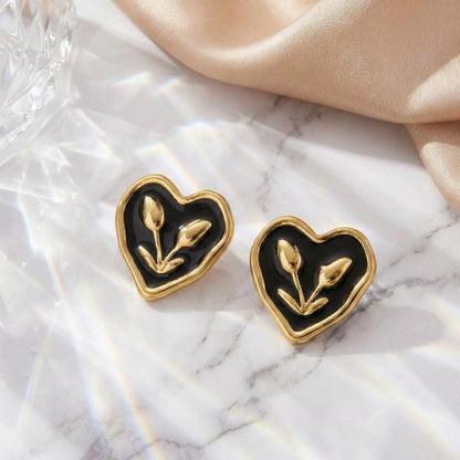 Blooming Heart Studs