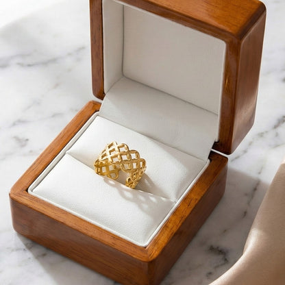 Gilded Lattice Ring