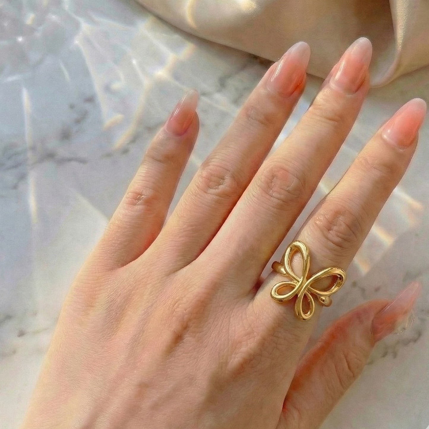 Gilded Butterfly Ring