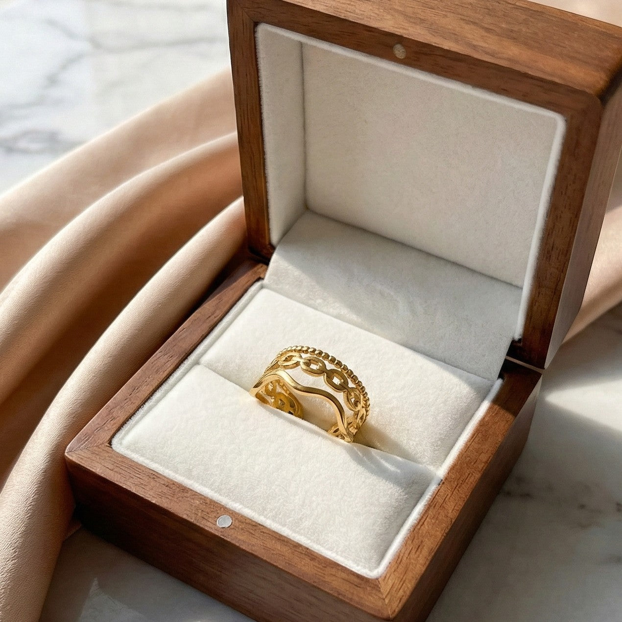 Golden Cascade Ring
