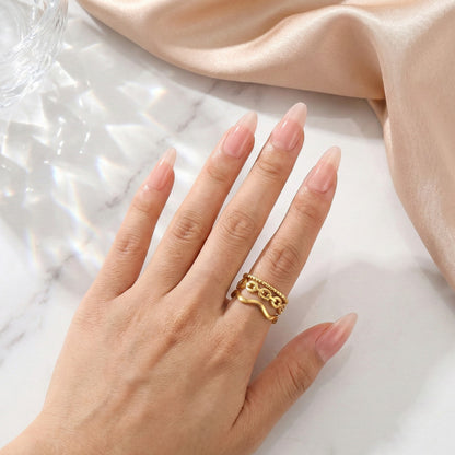 Golden Cascade Ring