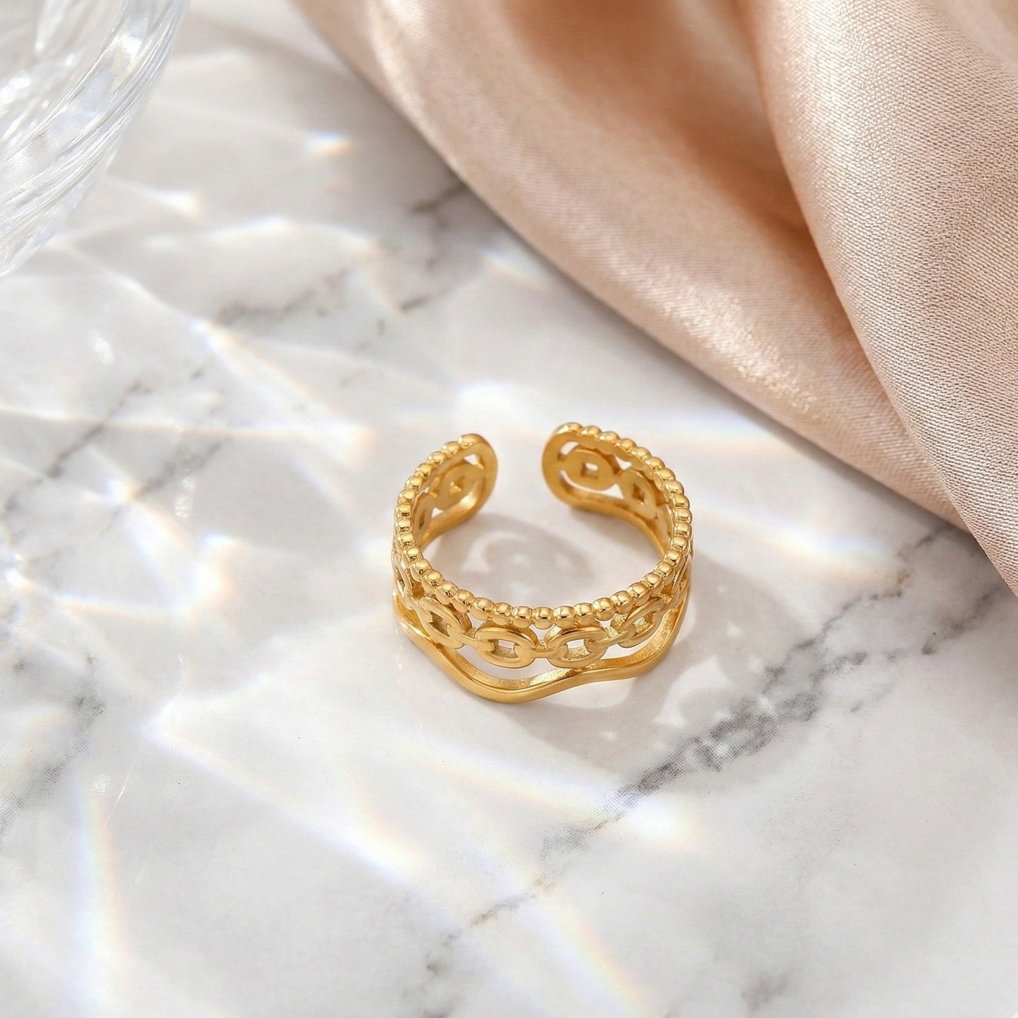 Golden Cascade Ring
