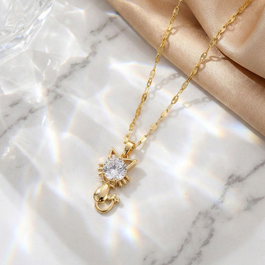 Crystal Kitty Necklace