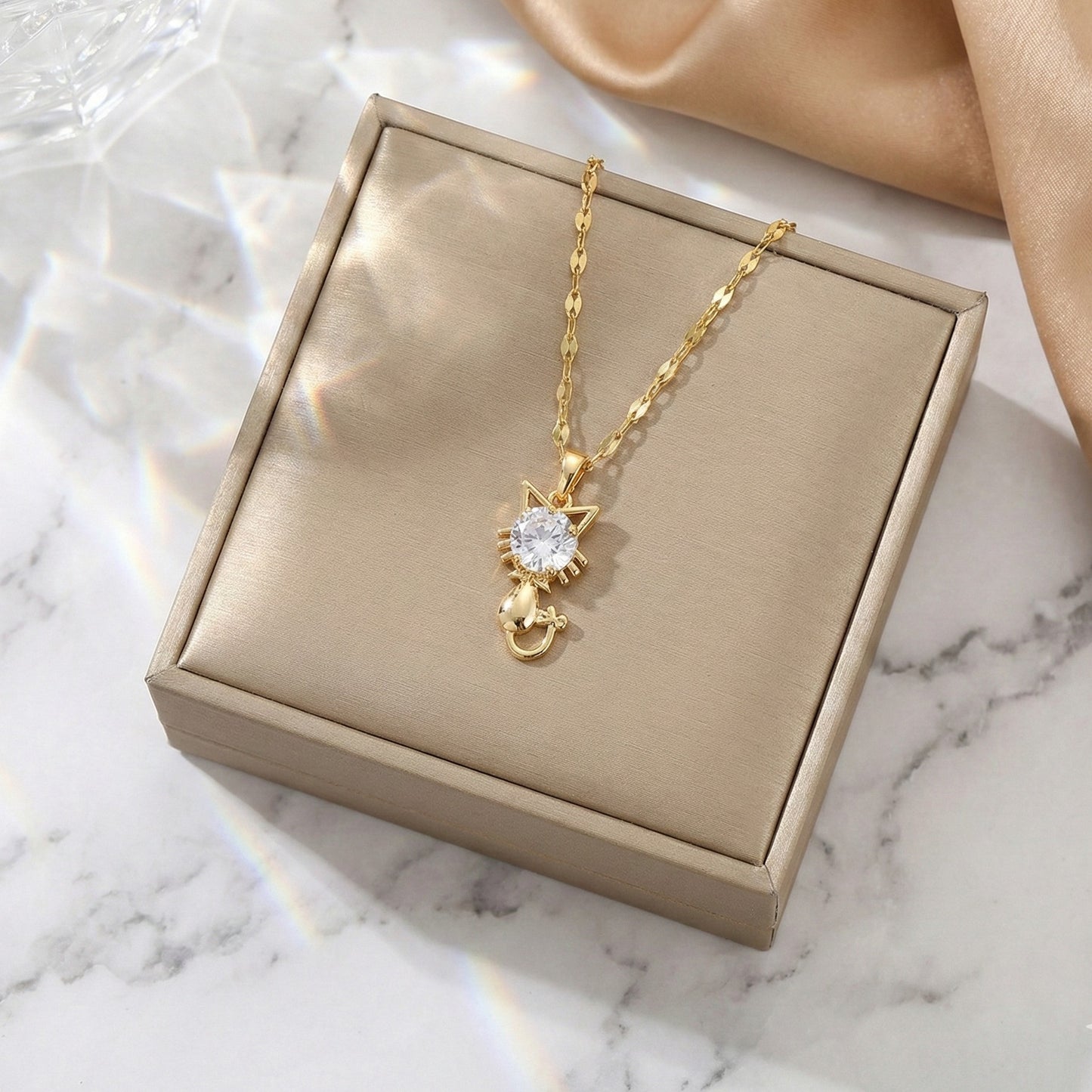 Crystal Kitty Necklace