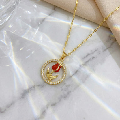 Scarlet Tulip Necklace