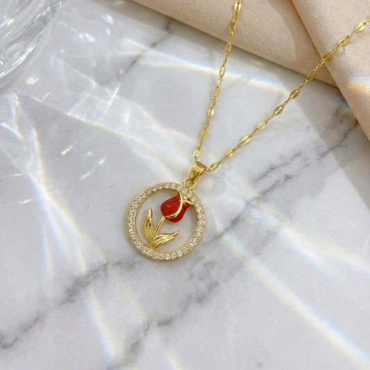 Scarlet Tulip Necklace