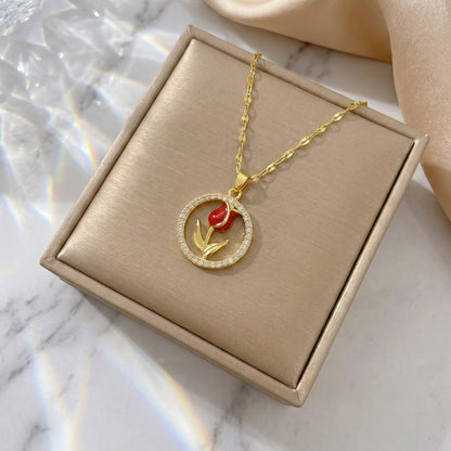 Scarlet Tulip Necklace