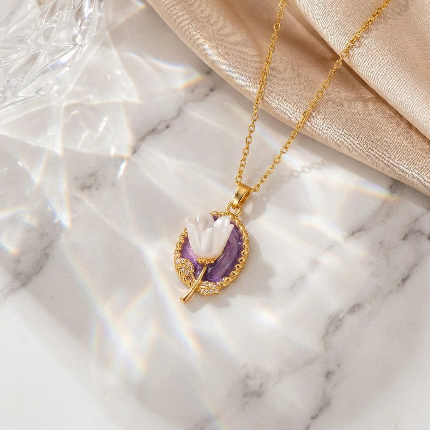 Opal Petal Necklace