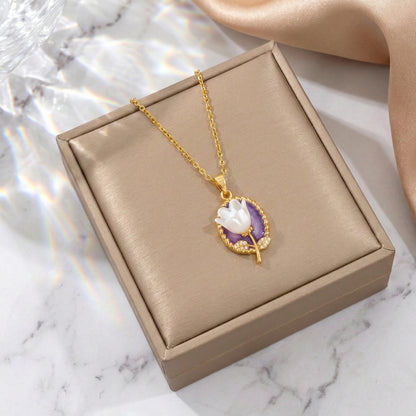 Opal Petal Necklace