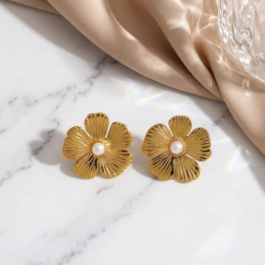 Floral Pearl Studs