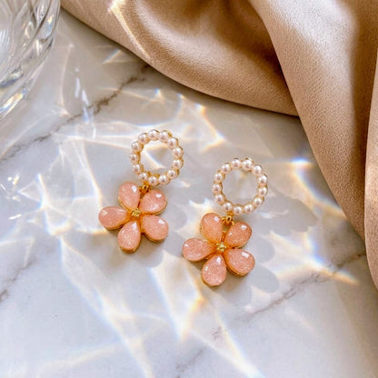 Apricot Bloom Hoops