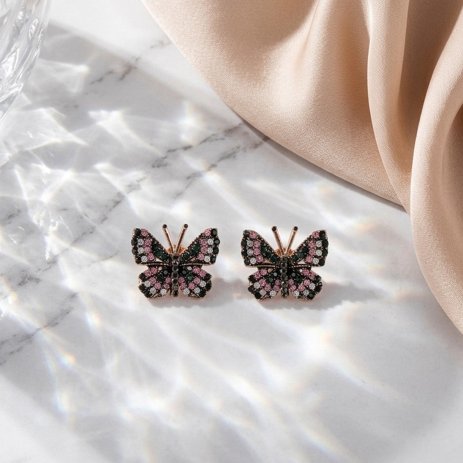 Midnight Butterfly Studs