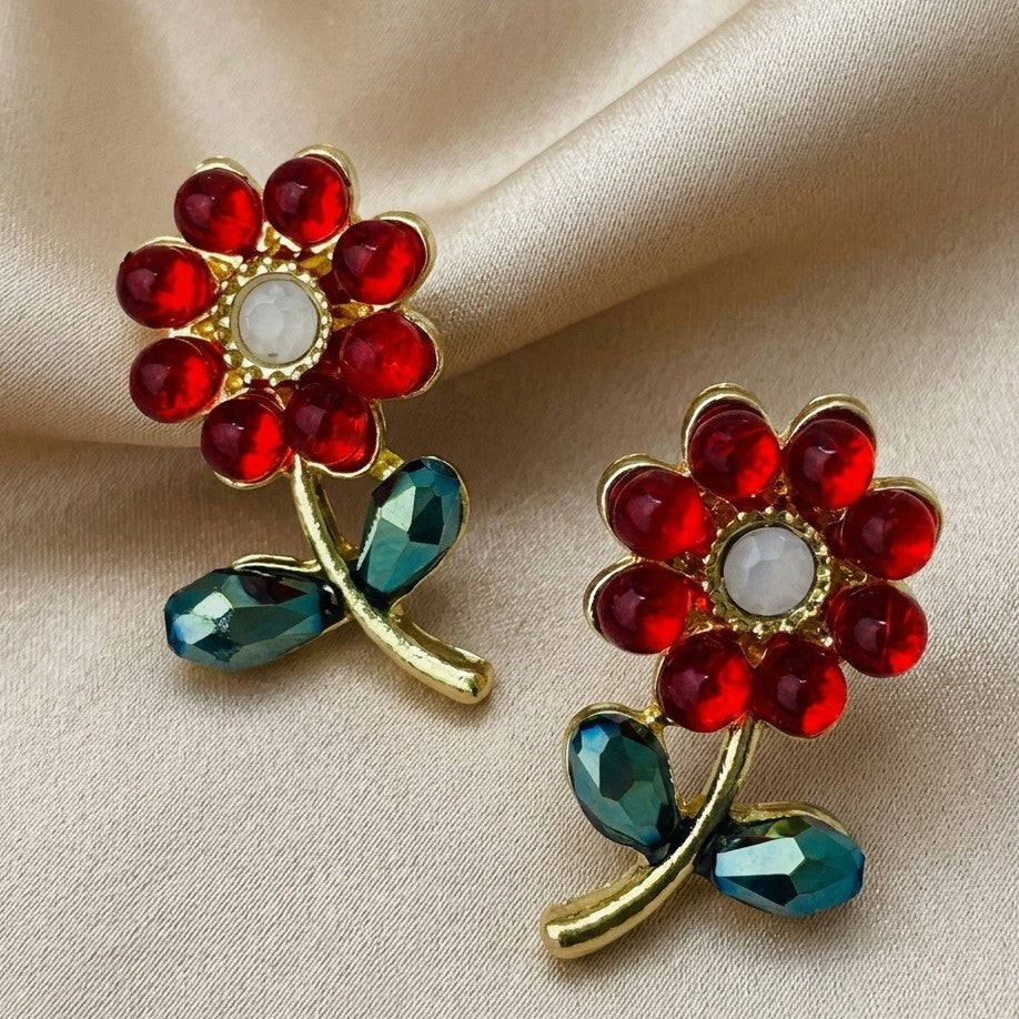 Ruby Blossom Studs