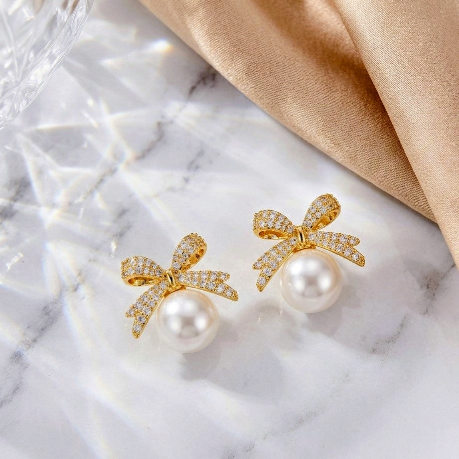 Pearl Bow Drops