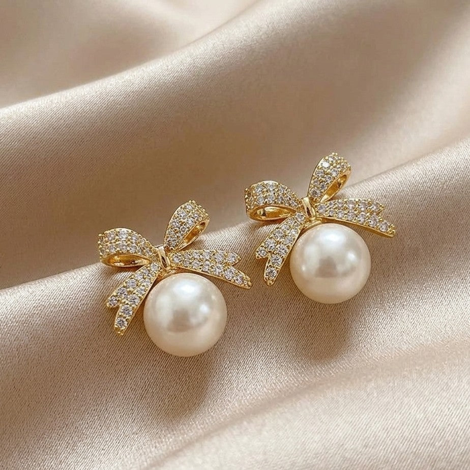 Pearl Bow Drops