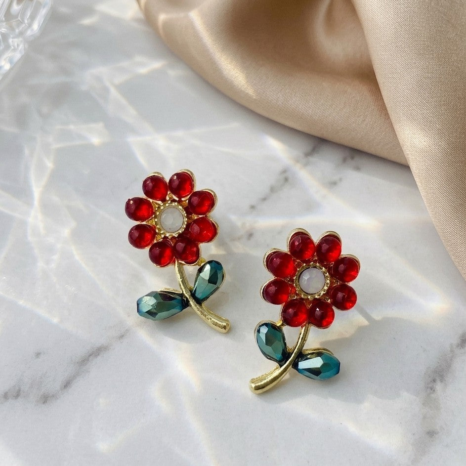 Ruby Blossom Studs