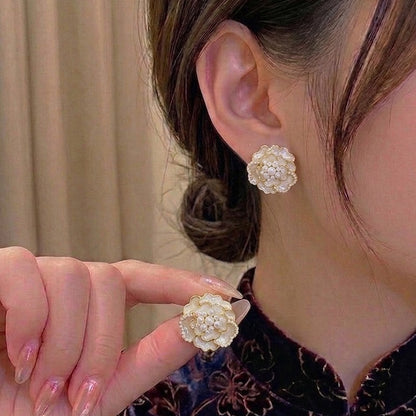 Ivory Rosette Studs