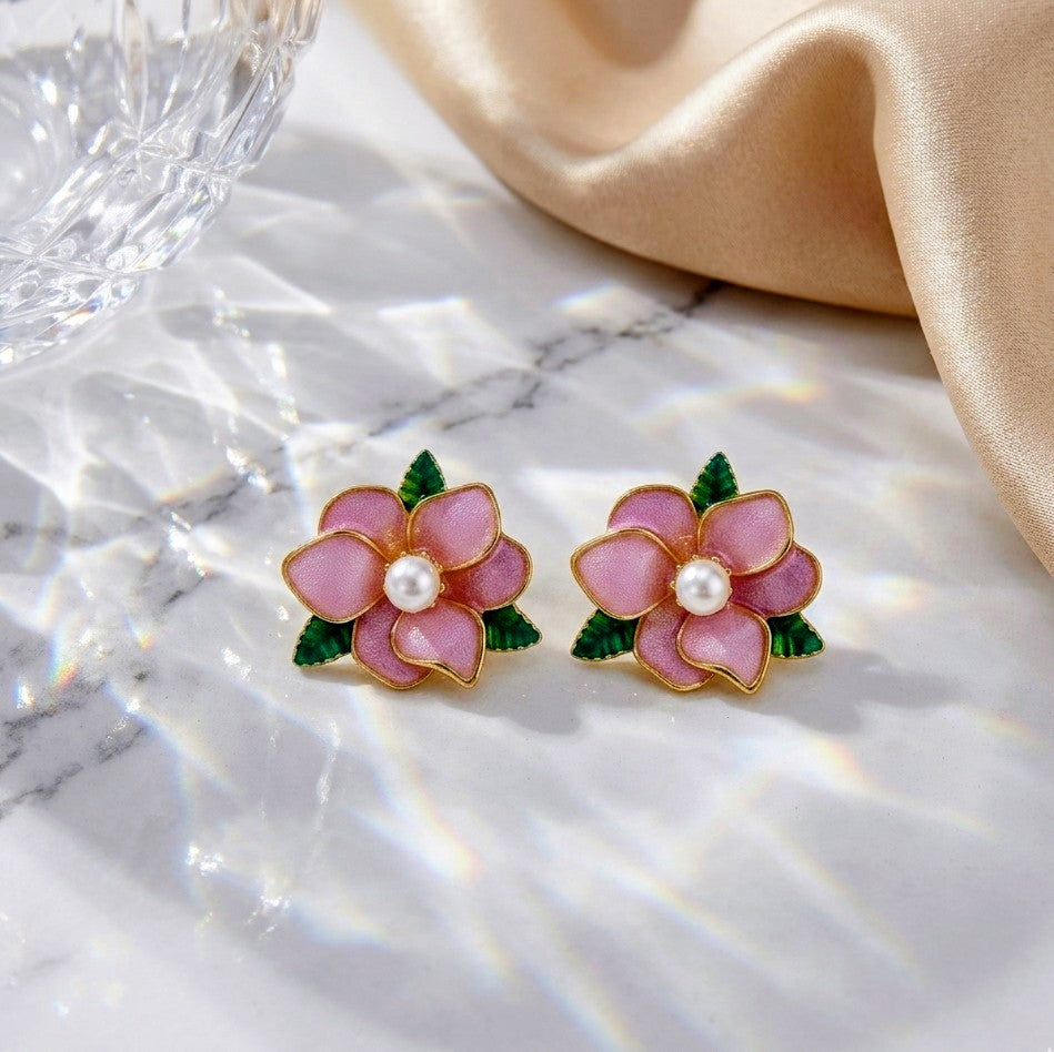 Lavender Pearl Studs