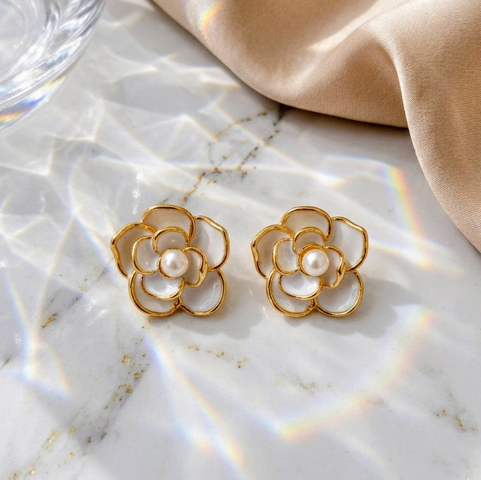 Ivory Blossom Studs