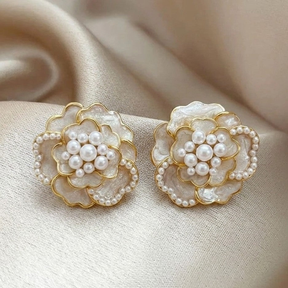 Ivory Rosette Studs