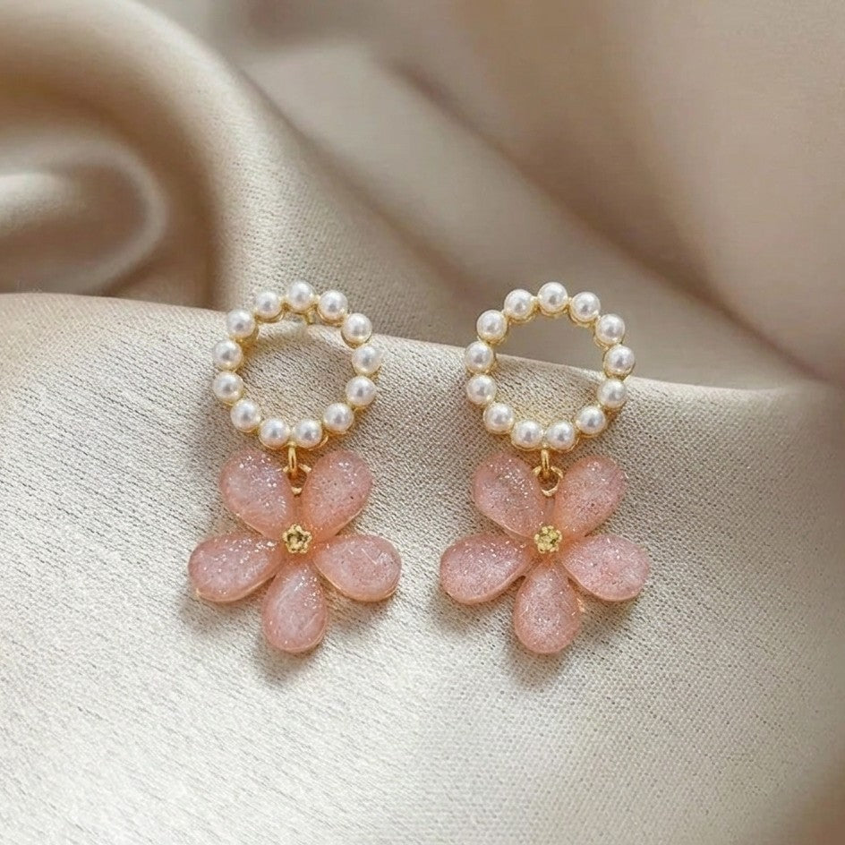 Apricot Bloom Hoops