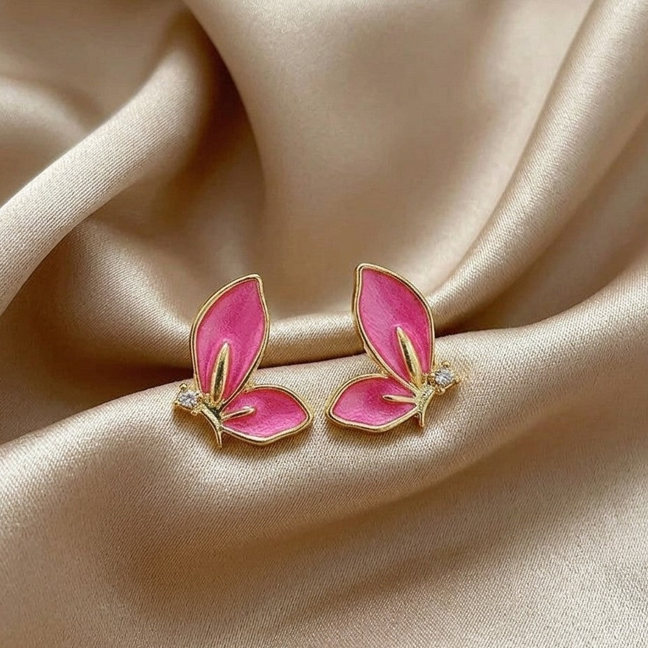 Fuchsia Flutter Studs