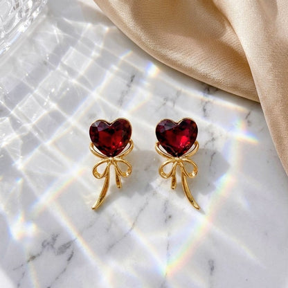 Ruby Ribbon Studs