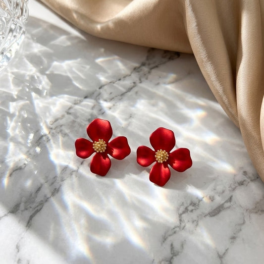 Crimson Bloom Studs