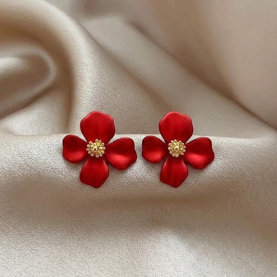 Crimson Bloom Studs